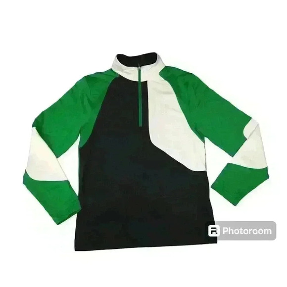 Spyder Sweater Adult Small Green Gray Quarter Zip Thermastretch Sweatshirt Mens - Picture 1 of 11